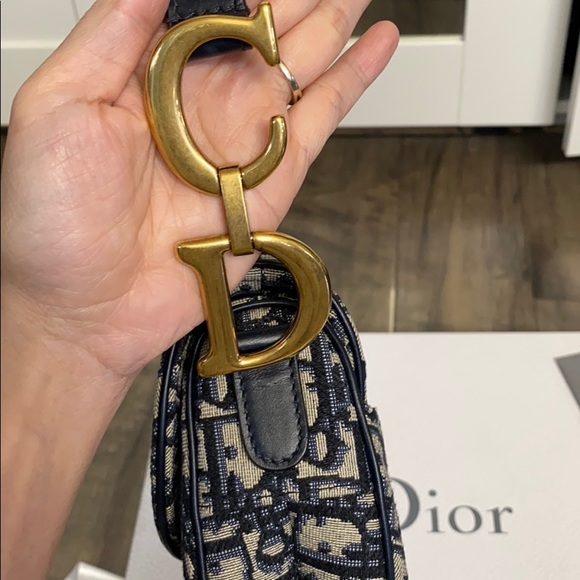 SOLD Christian Dior 2018 Oblique Saddle Bag Blue - Picture 3 of 8